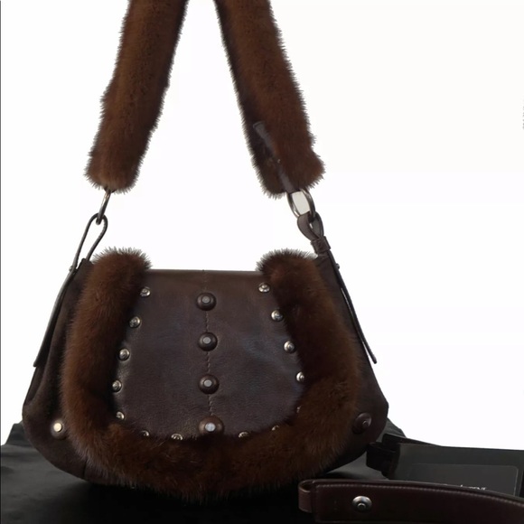Yves Saint Laurent Mink Fur Two Way Shoulder Bag - Picture 1 of 8